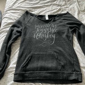 Alternative Earth, long sleeve, grey, off shoulder sweatshirt. Sz large